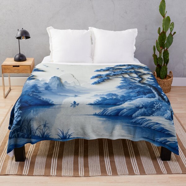 Item preview, Willow Pattern 3D-effect Landscape 2 Japanese Inspired designed and sold by NickWhittleArt.