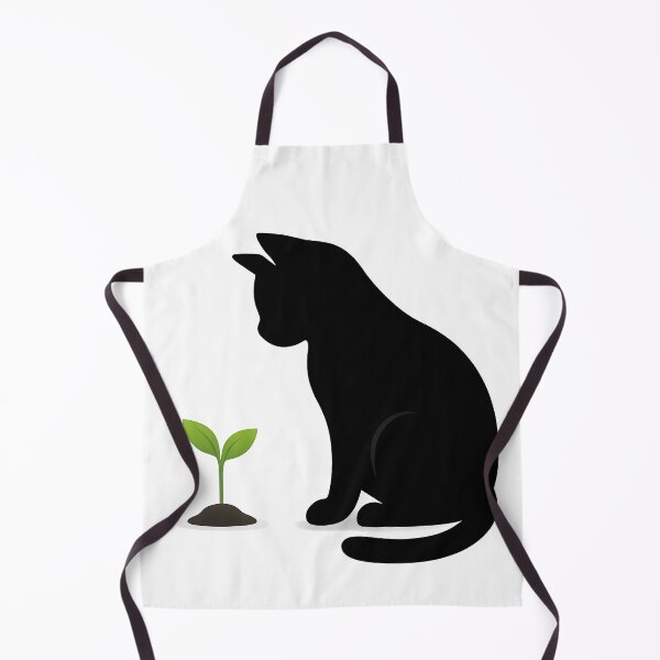 Item preview, Curious Black Cat with Green Sprout — Minimalist Growth & Renewal Art designed and sold by PetSoulPrints.