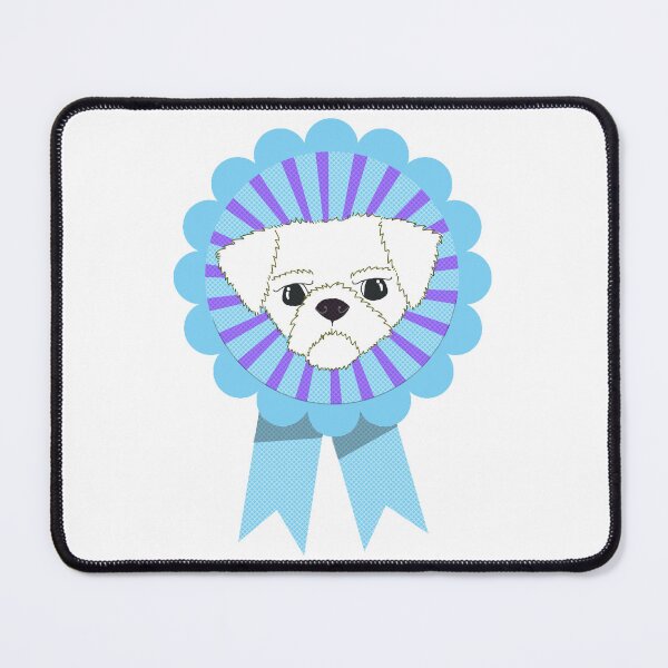 Item preview, Crusty White Dog Rosette Prize Ribbon Risograph designed and sold by toowoosh.