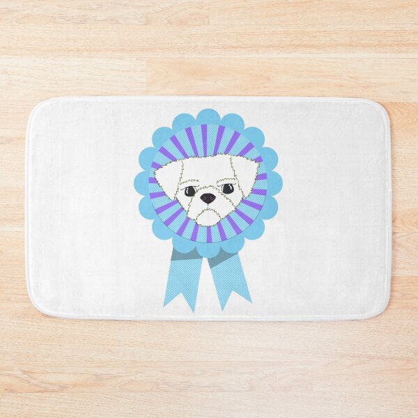 Item preview, Crusty White Dog Rosette Prize Ribbon Risograph designed and sold by toowoosh.