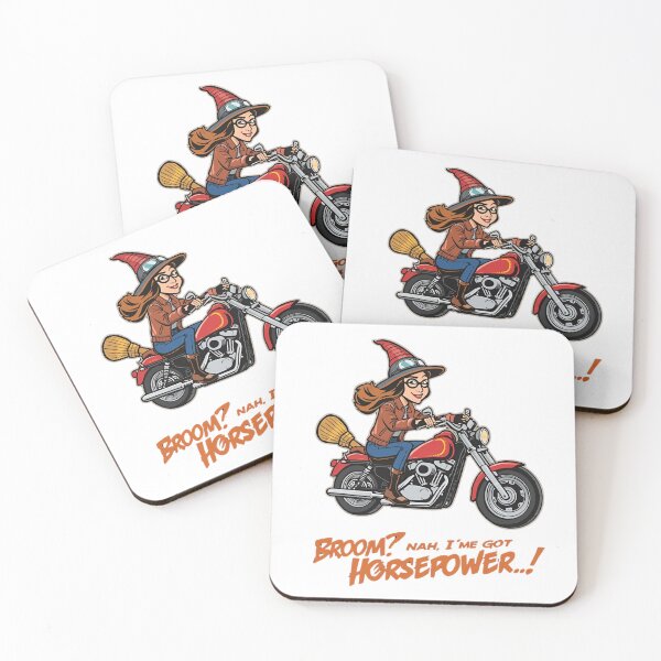 Item preview, Broom? Nah, I’ve Got Horsepower! – Funny Witch Biker Design designed and sold by MotoRebel.