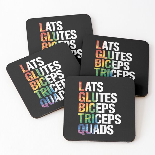 Item preview, Lats Glutes Biceps Triceps Quads Lgbtq Gym Pride Month designed and sold by Veroniadic.