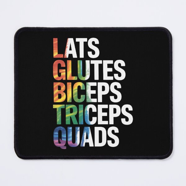 Item preview, Lats Glutes Biceps Triceps Quads Lgbtq Gym Pride Month designed and sold by Veroniadic.