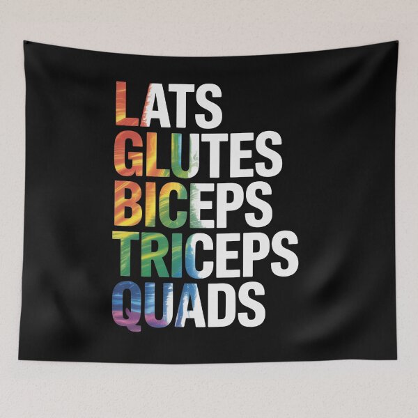 Item preview, Lats Glutes Biceps Triceps Quads Lgbtq Gym Pride Month designed and sold by Veroniadic.