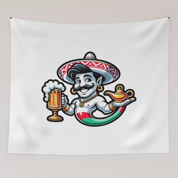 Item preview, Genie With Beer and Lamp – Funny Mexican Party Design designed and sold by Olivia Matteo.