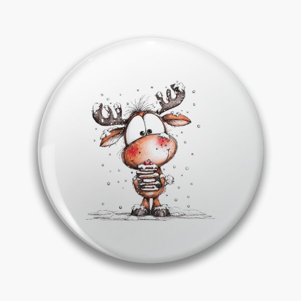 Item preview, Snowy Reindeer with Pancakes and Berries designed and sold by QuietBloom80.