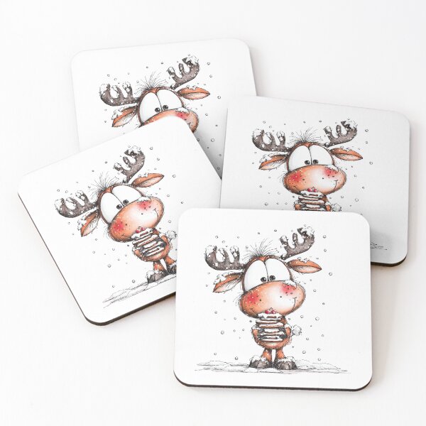 Item preview, Snowy Reindeer with Pancakes and Berries designed and sold by QuietBloom80.