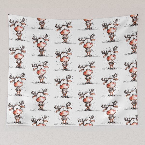 Item preview, Snowy Reindeer with Pancakes and Berries designed and sold by QuietBloom80.