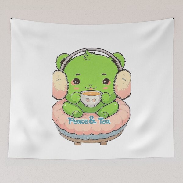 Item preview, Peace & Tea Frog T-Shirt designed and sold by EcoArtTees.