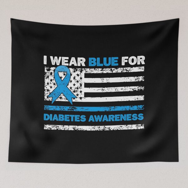 Item preview, I Wear Blue For Diabetes Awareness Type 1 Diabetes Flag USA designed and sold by MatthewConer.