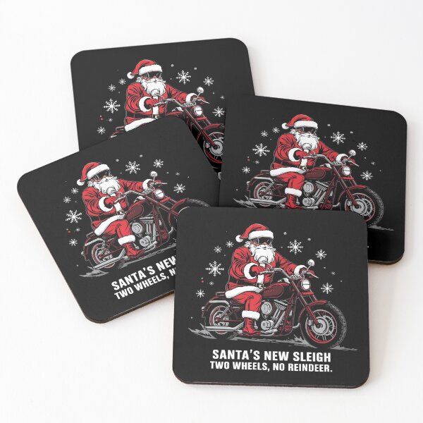 Item preview, Santa’s New Sleigh – Funny Biker Christmas Design designed and sold by MotoRebel.