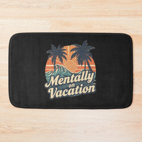 Item preview, Mentally on Vacation (Retro Sunset) | Funny Mentally on Vacation Quote designed and sold by ConfuseLab Alt.