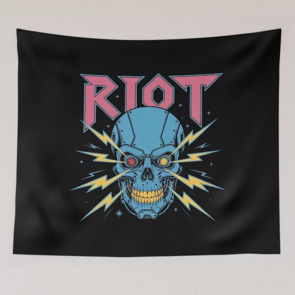 Item preview, Electric Riot Skull – Cyberpunk Robot Head designed and sold by SidTastic .