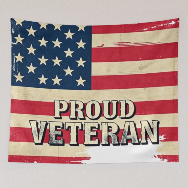 Item preview, Proud Veteran American Flag Distressed T-Shirt designed and sold by Iuqiune.