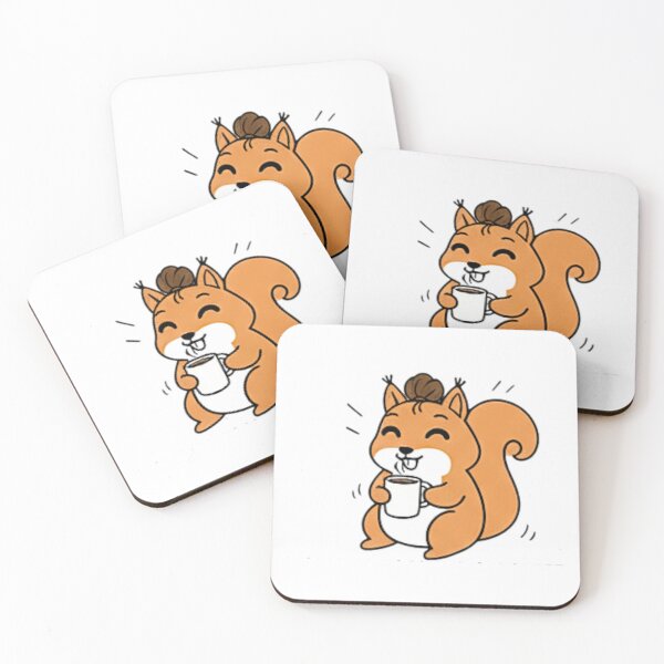 Item preview, cute squirrel with coffee designed and sold by bindusingla.