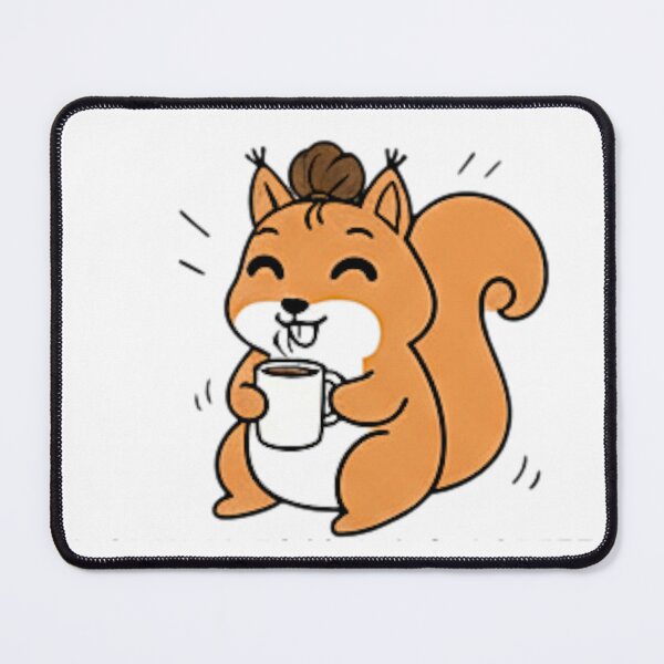 Item preview, cute squirrel with coffee designed and sold by bindusingla.