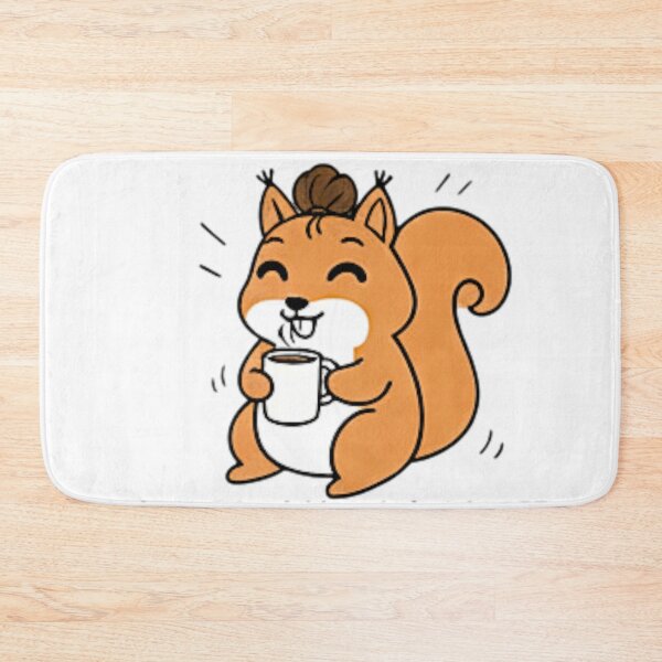 Item preview, cute squirrel with coffee designed and sold by bindusingla.