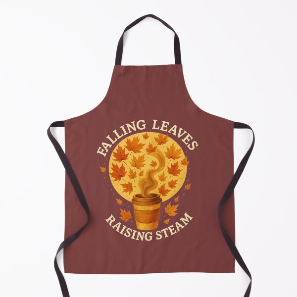 Item preview, Falling Leaves Raising Steam – Autumn Coffee Design designed and sold by IsyLaneDesign.