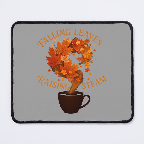 Item preview, Falling Leaves Raising Steam – Autumn Coffee Design designed and sold by IsyLaneDesign.