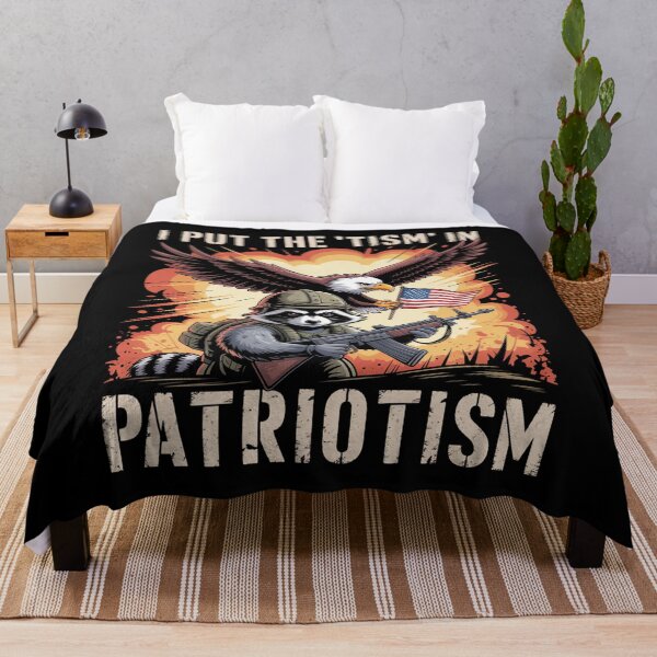 Item preview, I Put The Tism In Patriotism Eagle Raccoon Usa Flag designed and sold by JonGogue.