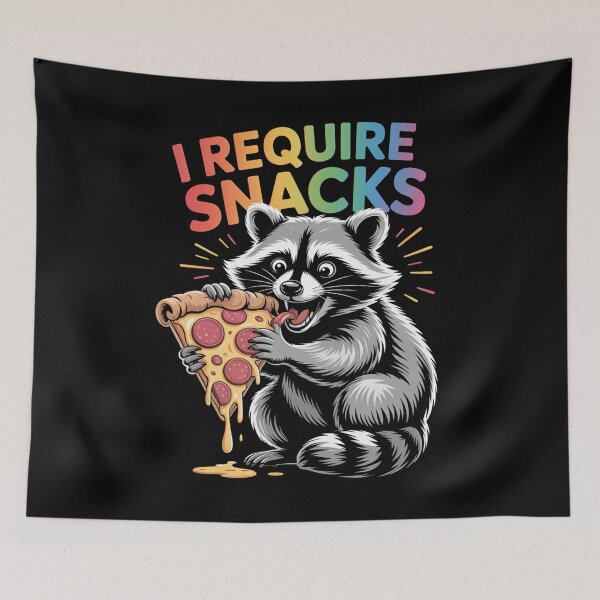 Item preview, I Require Snacks Raccoon  designed and sold by JonGogue.