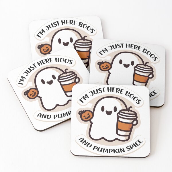 Item preview, I'm Just Here for the Boos & Pumpkin Spice - Friendly Ghost Vector Halloween Tee designed and sold by Design-Pro-21.