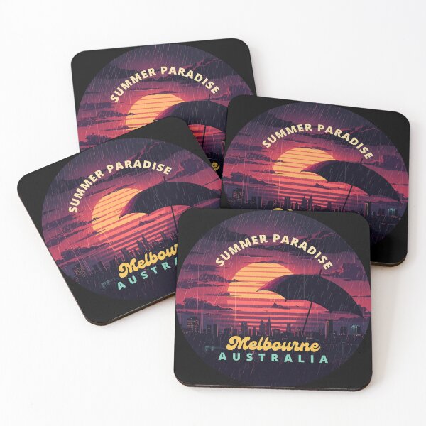Item preview, Summer Paradise, Melbourne Edition, Retro Outrun Parody Design designed and sold by Tea with Goldy.