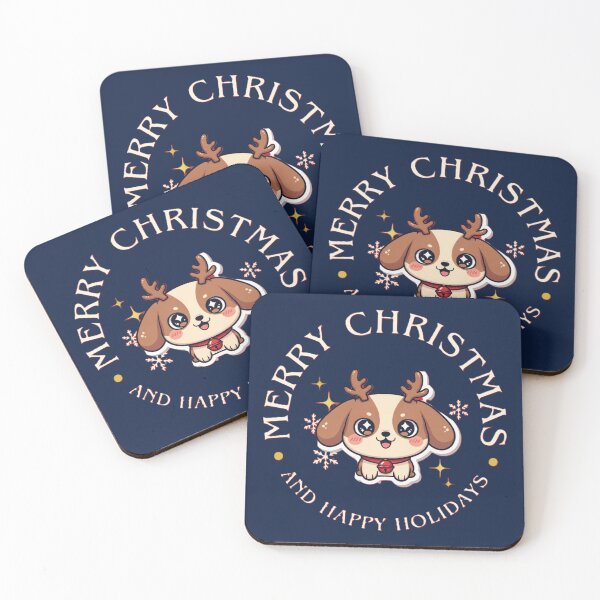 Item preview, Cute Reindeer Puppy Merry Christmas Design - Midnight Navy designed and sold by MuseAI.