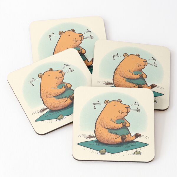 Item preview, Funny Yoga Capybara Sticker – Peaceful Cartoon Animal Illustration designed and sold by PaintbrushPlace.