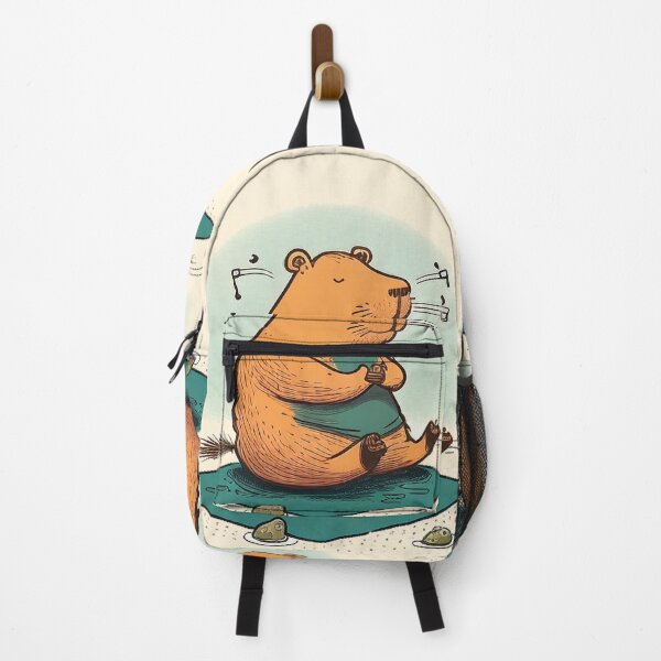 Item preview, Funny Yoga Capybara Sticker – Peaceful Cartoon Animal Illustration designed and sold by PaintbrushPlace.