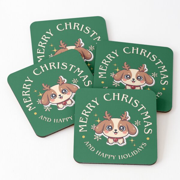 Item preview, Cute Reindeer Puppy Merry Christmas Design - Forest Green designed and sold by MuseAI.