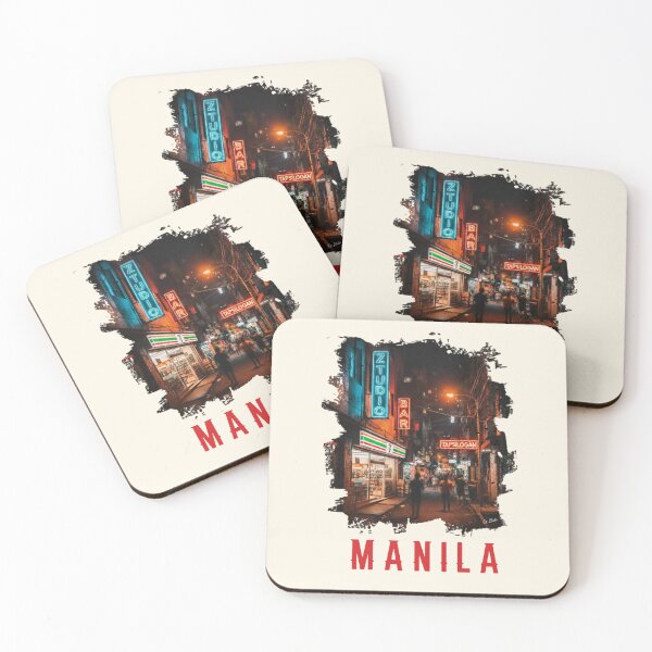 Item preview, Manila Street Vibes Filipino Urban Night Scene Neon Street Aesthetic City Design designed and sold by EzZtudio.