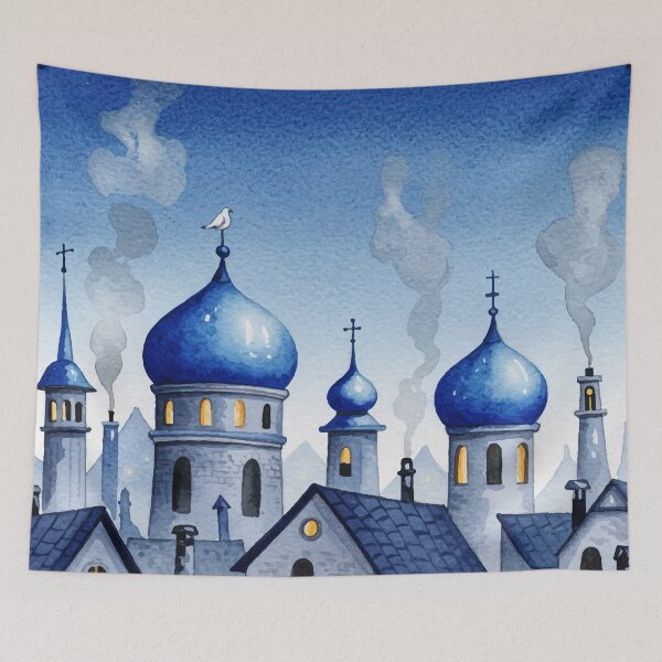 Item preview,  Blue and gray cityscape designed and sold by Design4uStudio.