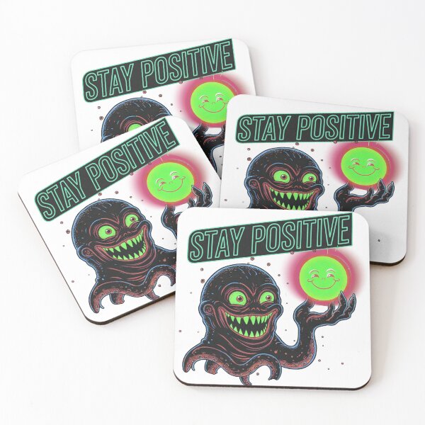 Item preview, "Stay Positive Funny green Monster Retro Horror Dark Humor Tentacles" designed and sold by Bspaces.