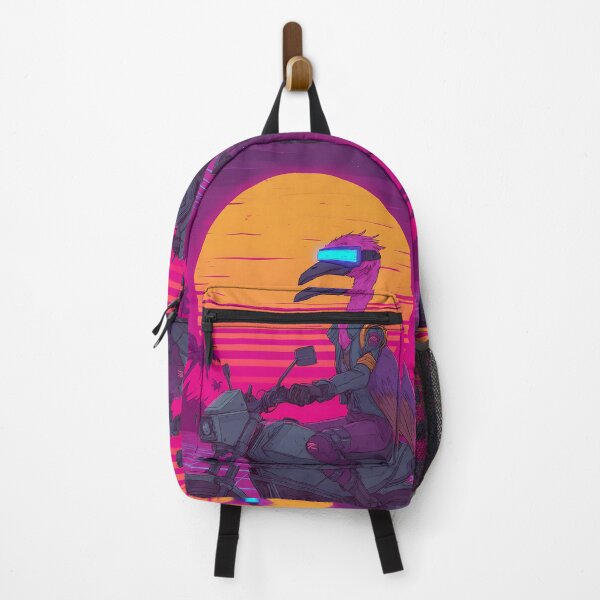 Item preview, Cyberpunk Art: Synthwave Flamingo Rider designed and sold by bapupa.