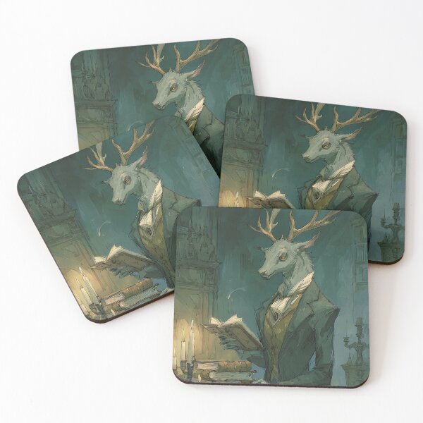 Item preview, Dark Academia Art: Deer's Poetry Recital designed and sold by bapupa.