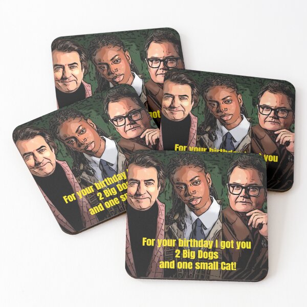 Item preview, Celebrity Traitors Alan Carr, Cat Burns, Stephen Fry, Big Dogs and Small Cat designed and sold by JustforLaughs1.