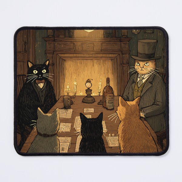 Item preview, Dark Academia Art: Secret Society of Cats designed and sold by bapupa.