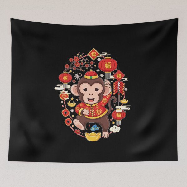 Item preview, Lucky Monkey New Year Joy designed and sold by ZodiacWonders.