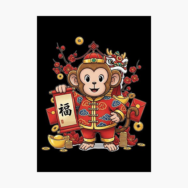 Item preview, Fortune Monkey Celebration designed and sold by ZodiacWonders.