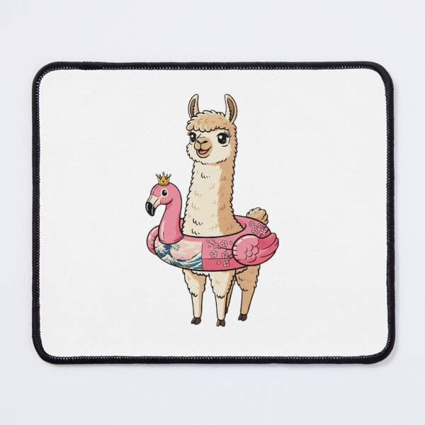 Item preview, Llama flamingo floatie cute kawaii summer swimming pink designed and sold by CheeseBlueprint.