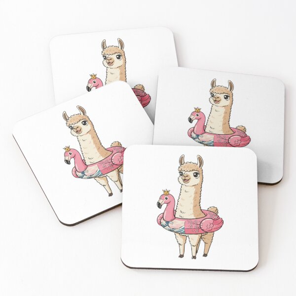 Item preview, Llama flamingo floatie cute kawaii summer swimming pink designed and sold by CheeseBlueprint.