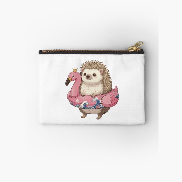 Item preview, Hedgehog flamingo floatie cute kawaii summer swimming pink designed and sold by CheeseBlueprint.