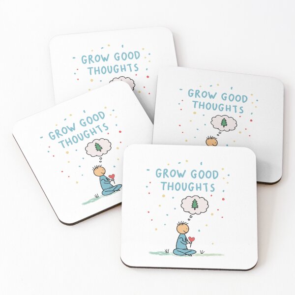 Item preview, Grow Good Thoughts Inspirational Quote Art | Positive Mindset Illustration for Mindfulness and Self Growth designed and sold by Popstudio85.
