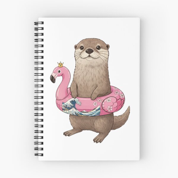 Item preview, Otter flamingo floatie cute kawaii summer swimming pink designed and sold by CheeseBlueprint.