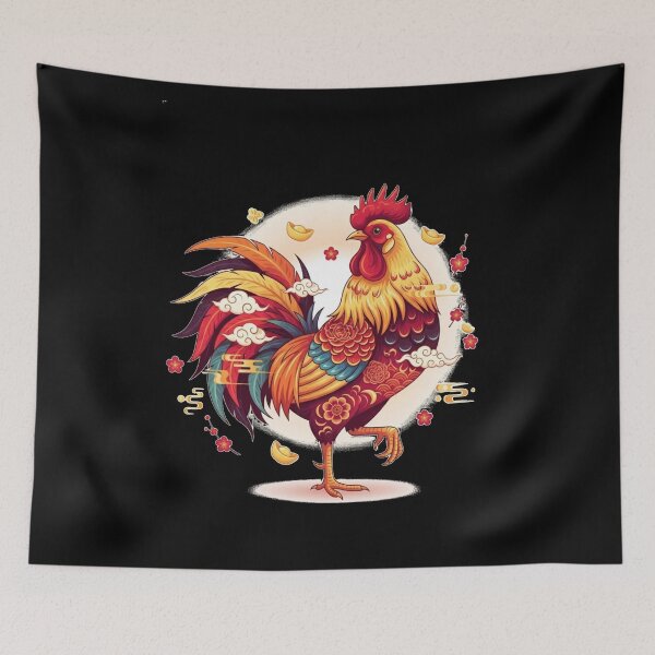 Item preview, Auspicious Golden Rooster Art designed and sold by ZodiacWonders.