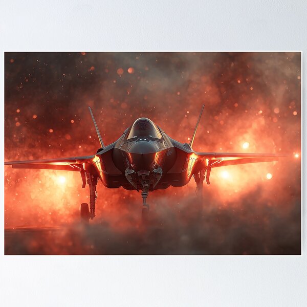 Item preview, RAF Stealth Jet During Training Sortie Against the Sunset designed and sold by Skyframe Aviation.