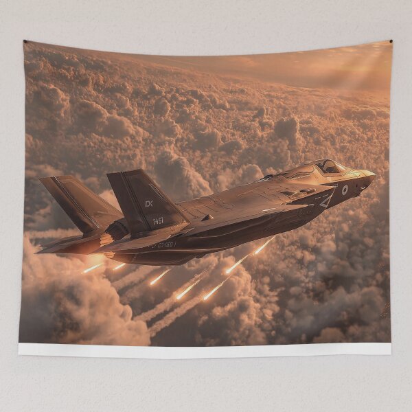 Item preview, Stealth Fighter In Defensive Manoeuvre at Dusk designed and sold by Skyframe Aviation.