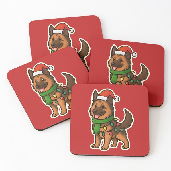 Item preview, Tervueren Christmas Lights – Belgian Shepherd in Santa Hat designed and sold by GoodyPaws.