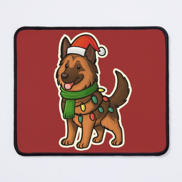 Item preview, Tervueren Christmas Lights – Belgian Shepherd in Santa Hat designed and sold by GoodyPaws.